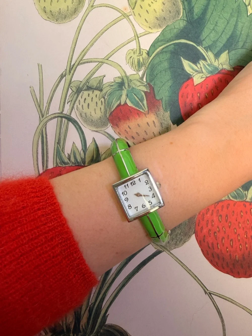 American Vintage Green Enamel Square Silver Women’s Watch Unique Find